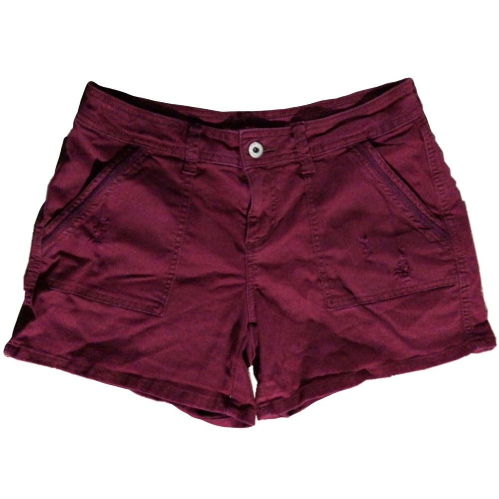Y2K Red Shorts with a rip design